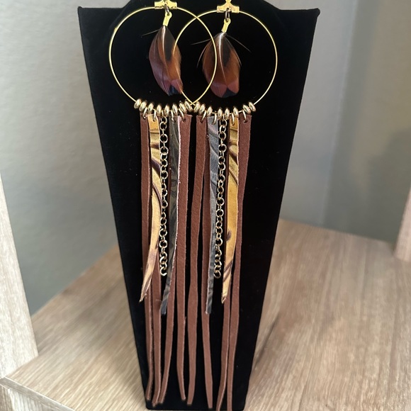 Leather Handmade Earrings - Picture 4 of 4